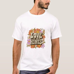 T-shirt Amour dans nos coeurs Valentines jour lettre flora