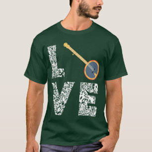 T-shirt Amour de Banjo Musique Country Bluegrass Instrumen
