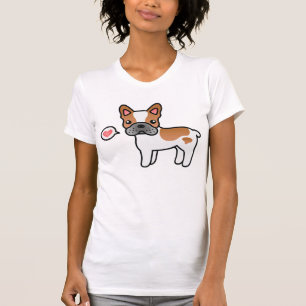 T-shirt Amour de Bouledogue Français de Dessin Animé Pie R