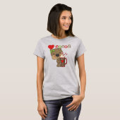 T-shirt Amour de cacao d'ours de fille (Devant entier)