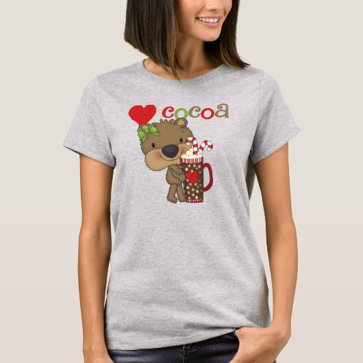 T-shirt Amour de cacao d'ours de fille (Devant)