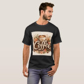 T-shirt Amour de café floral (Devant entier)