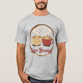 T-shirt Amour de café mignon qui se prépare pour la Saint-