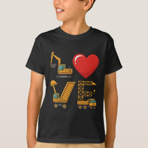 T-shirt Amour de camion de construction Excavatrice Camion