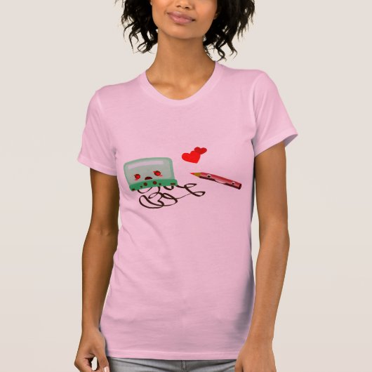 T-shirt amour de cassettes (Devant)