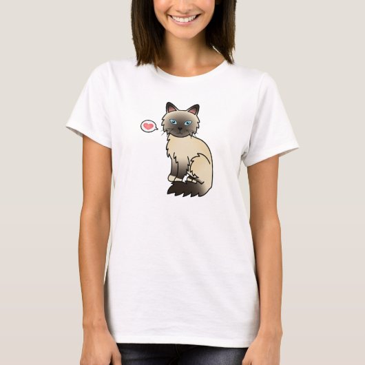 T-shirt Amour de chat Birman / Ragdoll Seal Point (Devant)