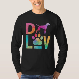 T-shirt Amour de chien coloré Art à l'aquarelle