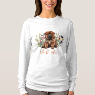 T-shirt Amour de chiot Chow à manches longues