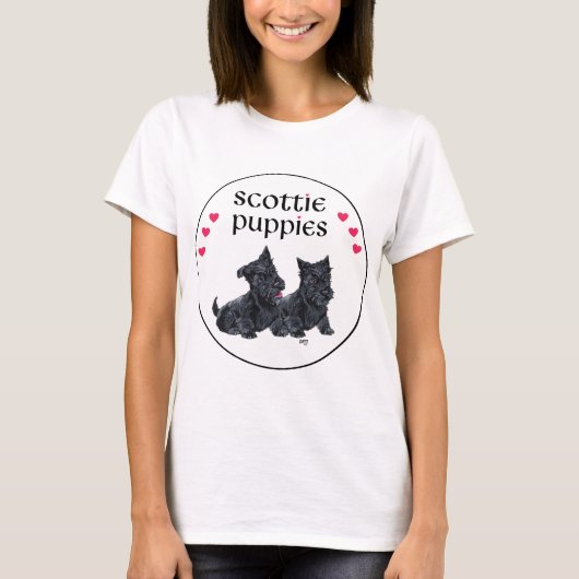 T-shirt Amour de chiot Terrier Écossais (Devant)