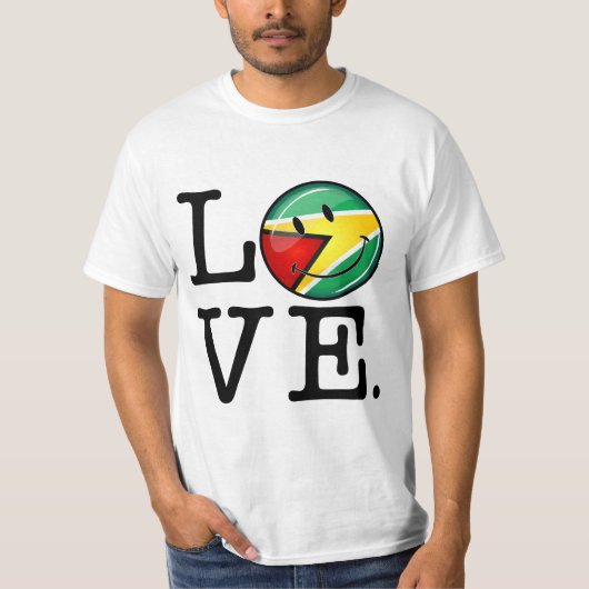 T-shirt Amour de drapeau guyanais de sourire de la Guyane (Devant)