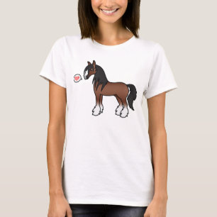 T-shirt Amour de Gypsy Vanner Shire Clydesdale Marron Dess