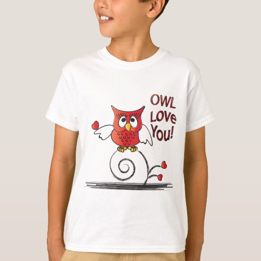 T-shirt Amour de hibou vous Valentine (Devant)