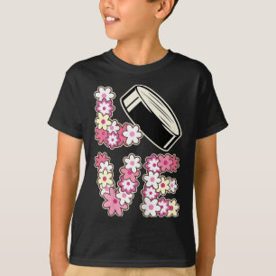 T-shirt Amour de hockey groovy hippie années 60 70 adolesc