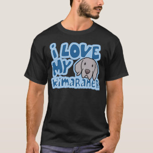 T-shirt Amour de Kawaii I mon Weimaraner