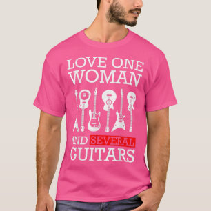 T-shirt Amour de musique vintage une femme et guitares ins