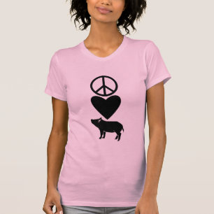 T-shirt Amour de paix et chemise de porcs