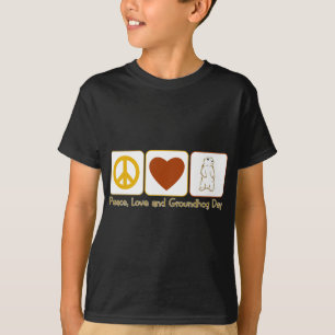 T-shirt Amour de paix et jour de Groundhog