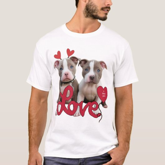 T-shirt Amour de pitbull (Devant)