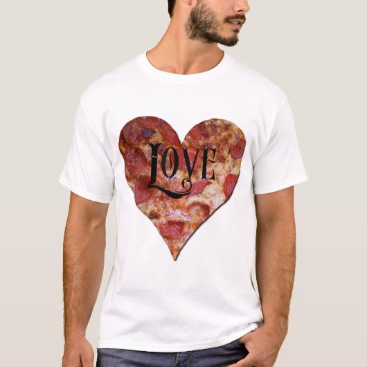 T-shirt Amour de pizza de Saint-Valentin (Devant)