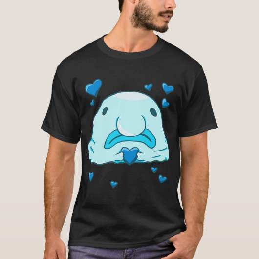 T-shirt Amour de Poisson Blob (Bleu) (Devant)