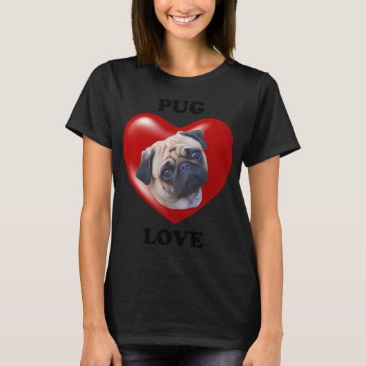 T-shirt Amour de Pug (Devant)