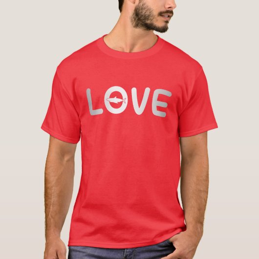 T-shirt amour de requin drôle (Devant)