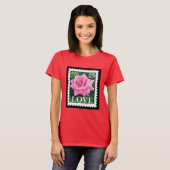 T-shirt Amour de rose rose (Devant entier)