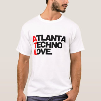 T-shirt Amour de techno d'Atlanta (valeur blanche)