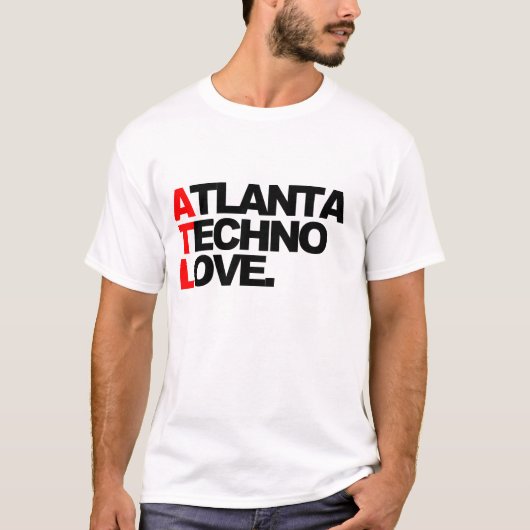T-shirt Amour de techno d'Atlanta (valeur blanche) (Devant)