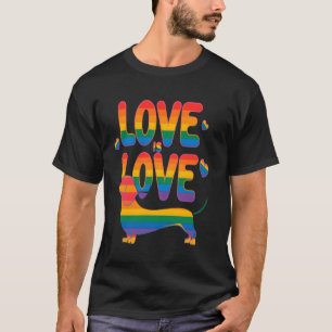 T-shirt Amour de teckel arc-en-ciel est amour