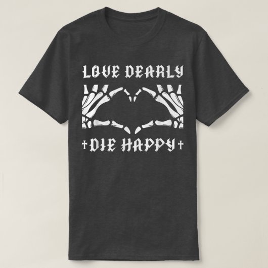 T-shirt Amour Dearly Skeleton Coeur main Pastel Goth Valen (Design devant)