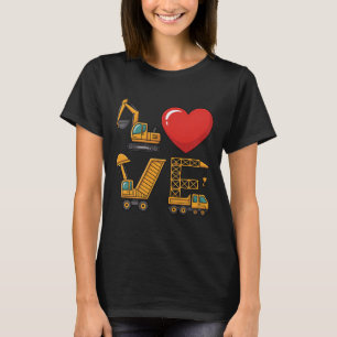 T-shirt Amour des camions de construction Excavatrice Cami