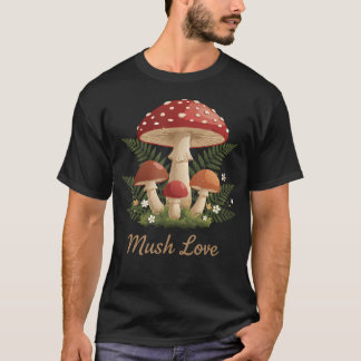 T-shirt Amour des Champignons Mignon Champignon Hippie For