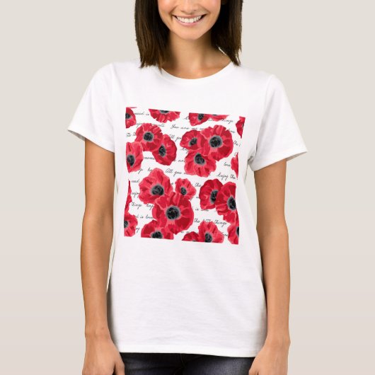 T-shirt amour des pavots (Devant)