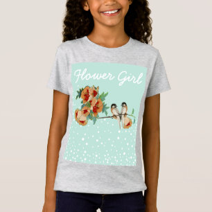 T-Shirt Amour d'oiseau vintage cerisier fleur de pêcher me
