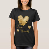 T-shirt Amour d'or de coeur vous-même (Devant)