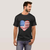 T-shirt Amour Drapeau Américain Usa 4 Juillet Hebeat Améri (Devant entier)