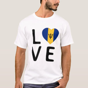 T-shirt Amour - Drapeau de la Barbade
