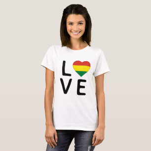 T-shirt Amour - Drapeau de la Bolivie