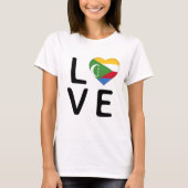 T-shirt Amour - Drapeau des Comores (Devant)