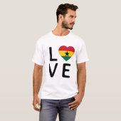 T-shirt Amour - Drapeau du Ghana (Devant entier)