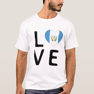 T-shirt Amour - Drapeau du Guatemala