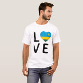T-shirt Amour - Drapeau du Rwanda (Devant entier)