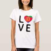 T-shirt Amour - Drapeau Erythrée (Devant)