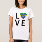 T-shirt Amour - Drapeau Éthiopie (Devant)