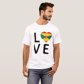 T-shirt Amour - Drapeau Grenade (Devant entier)