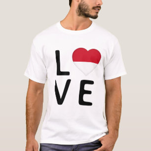 T-shirt Amour - Drapeau Indonésie