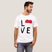 T-shirt Amour - Drapeau Indonésie (Devant entier)