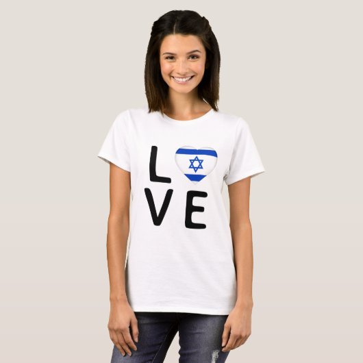 T-shirt Amour - Drapeau Israël (Devant entier)
