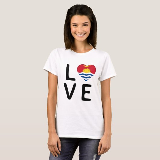 T-shirt Amour - Drapeau Kiribati (Devant entier)